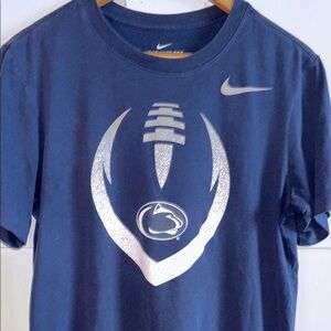 Nike Penn State University Football Navy Blue Graphic Tee Size Small